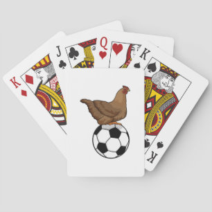 Chicken at Soccer Sports Playing Cards