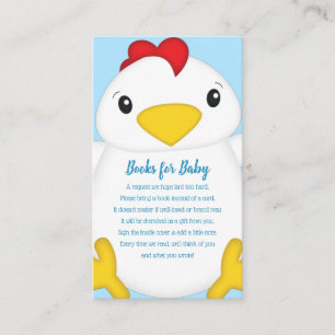 Chicken Baby Shower Blue Enclosure Card