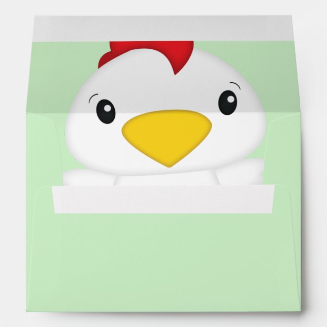 Chicken Baby Shower Farm Envelope (Back (Bottom))