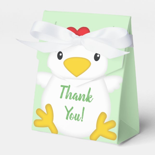 Chicken Baby Shower Farm Favor Box (Front Side)