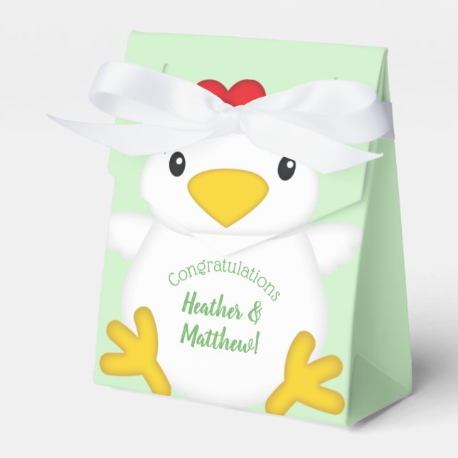 Chicken Baby Shower Farm Favor Box (Front Side)