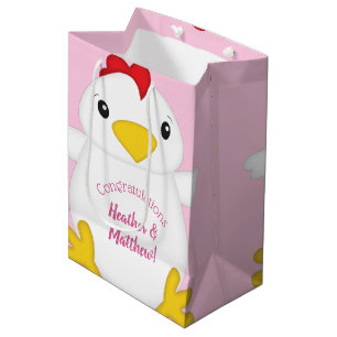 Chicken Baby Shower Pink Medium Gift Bag