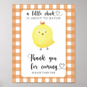 Chicken baby shower - Thank you for coming Poster