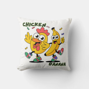 CHICKEN BANANA DANCE THROW PILLOW