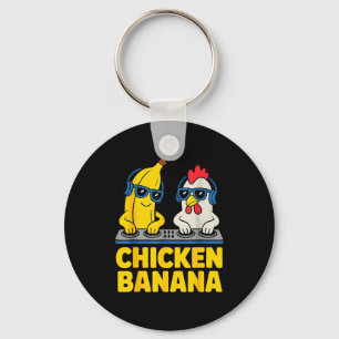 Chicken Banana Dj  Keychain