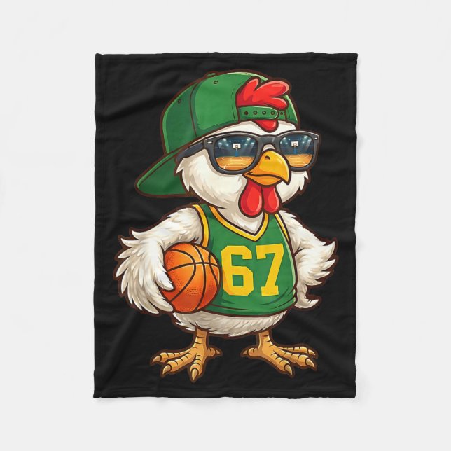 Chicken Basketball 67 Gen Alpha Slang Srts Men Boy Fleece Blanket (Front)