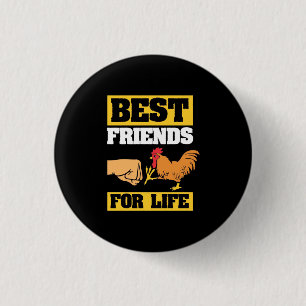 Chicken Best Friends For Life 1 Inch Round Button