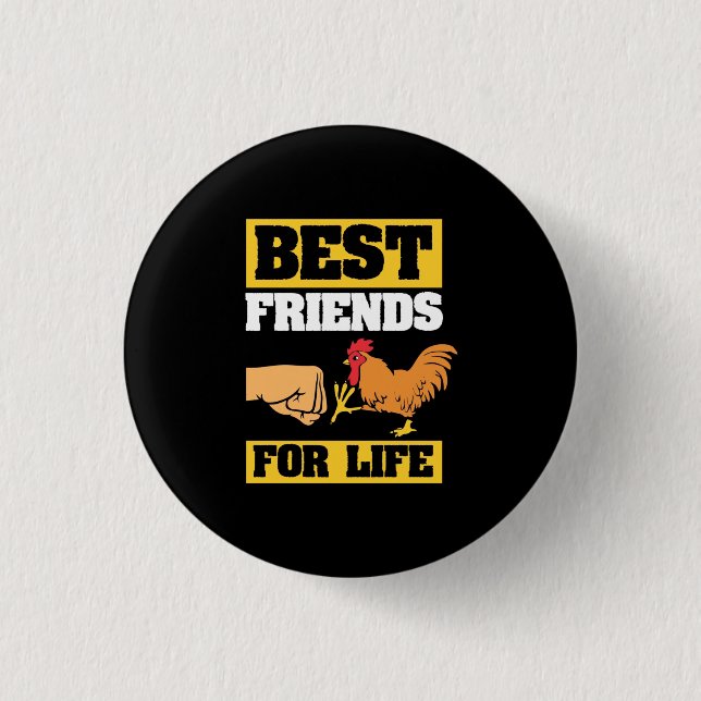 Chicken Best Friends For Life 1 Inch Round Button (Front)
