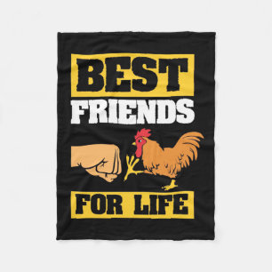Chicken Best Friends For Life Fleece Blanket
