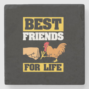 Chicken Best Friends For Life Stone Coaster