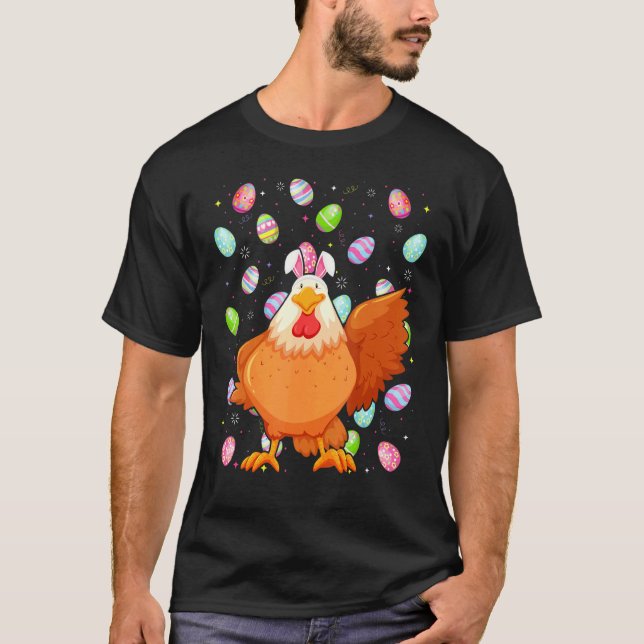 Chicken Bird   Easter Egg Funny Chicken Easter Sun T-Shirt (Front)
