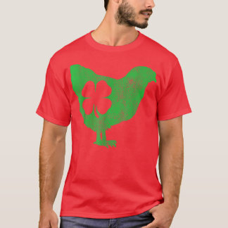 Chicken Bird Hen Shamrock St  T-Shirt