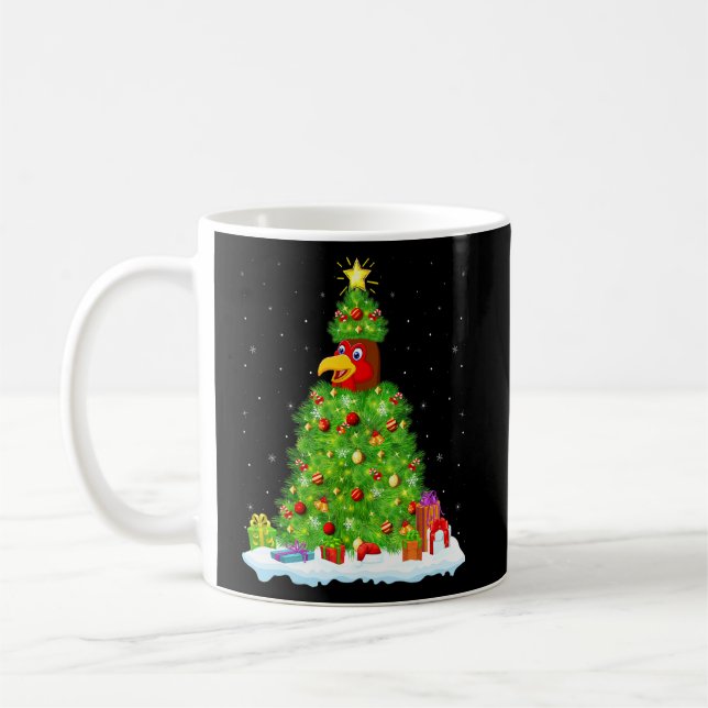 Chicken Bird Xmas Lighting Tree Funny Chicken Chri Coffee Mug (Left)