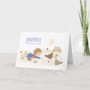 Chicken Birthday Farmhouse Animal Nostalgia  Card
