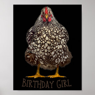 Chicken Birthday Girl Funny Chicken Owner Cute Hen Poster