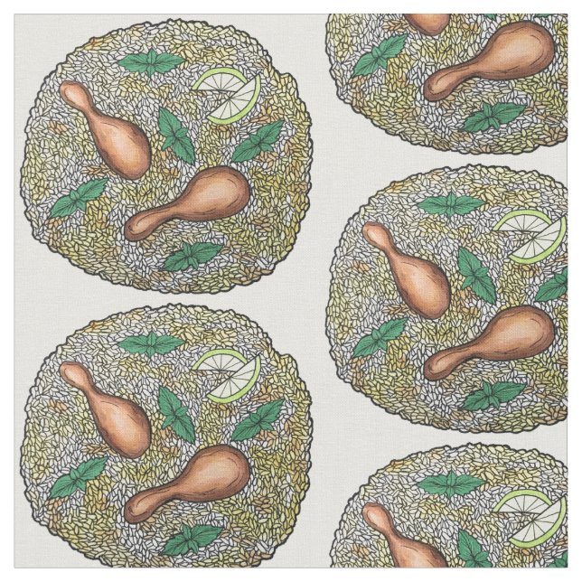 Chicken Biryani Indian Mixed Rice Dish Food Dinner Fabric (Close Up)