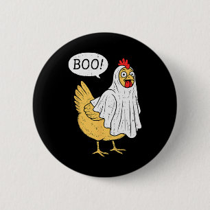 Chicken Boo Halloween Costume Farmer Boys Teens Gi 2 Inch Round Button