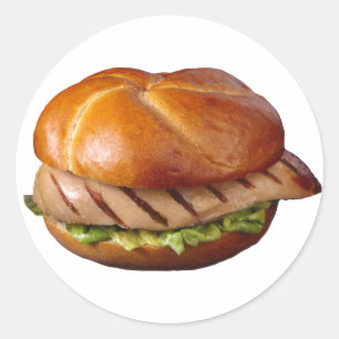 Chicken Breast Sandwich Classic Round Sticker