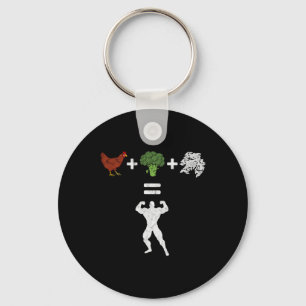 Chicken Broccoli Rice Bodybuilding Diet Funny Spor Keychain