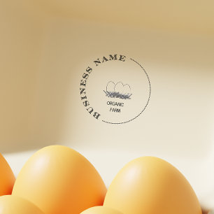 Chicken Business Egg Carton Vintage Round Stamp