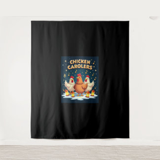Chicken Carolers Tapestry