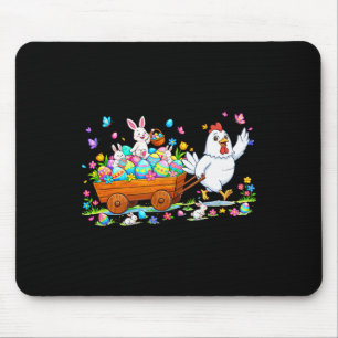 Chicken Carrying Bunnies Easter Chocolate Eggs Col Mouse Pad
