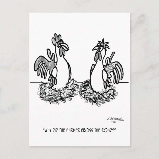 Chicken Cartoon 2648 Postcard (Front)