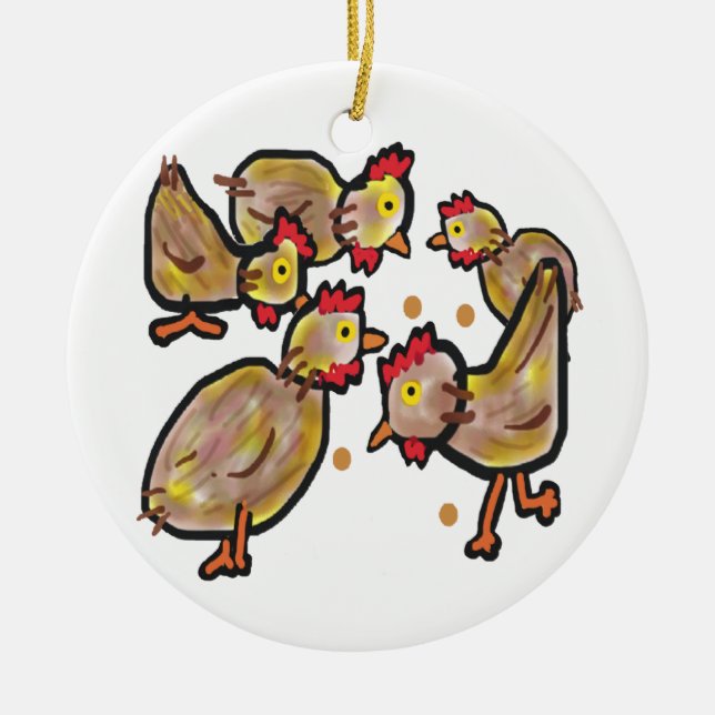 Chicken Ceramic Ornament (Front)