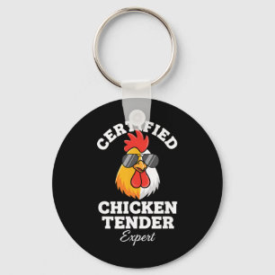 Chicken Certified Chicken Tender Expert Rooster In Keychain