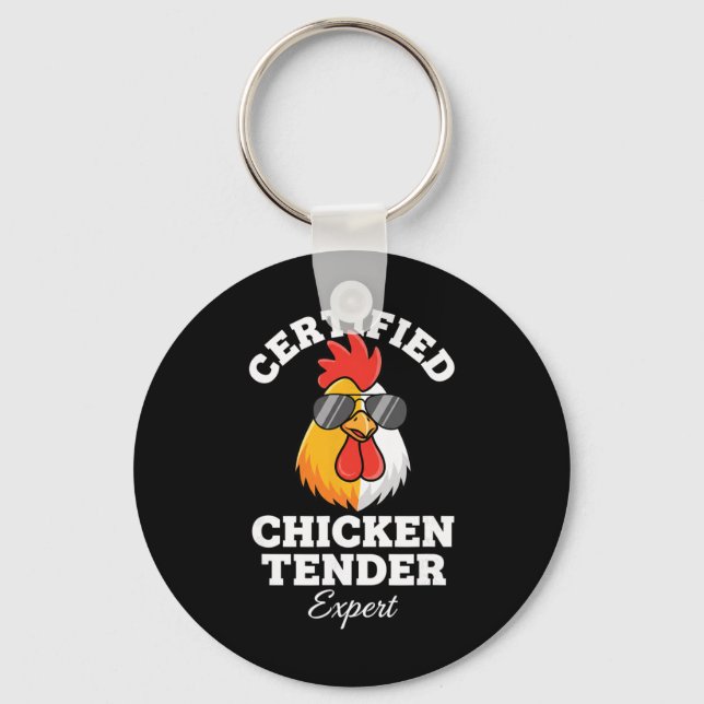 Chicken Certified Chicken Tender Expert Rooster In Keychain (Front)