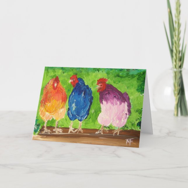 chicken chat greeting card (Front)