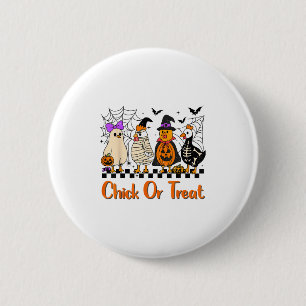 Chicken Chick Or Treat Funny Halloween Costume Far 2 Inch Round Button