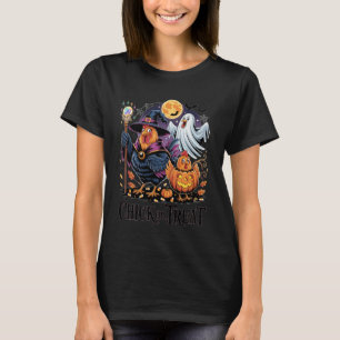 Chicken Chick Or Treat Funny Halloween Costume Far T-Shirt