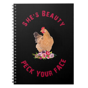 Chicken Chick Womens Chicken Shes Beauty Shes Grac Notebook