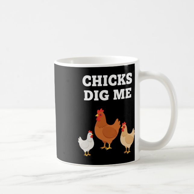 Chicken, Chicks Dig Me Hen Squad Swagger  Coffee Mug (Right)