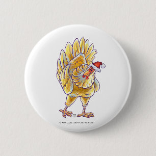 Chicken Christmas 2 Inch Round Button