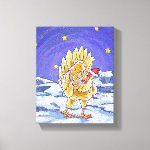 Chicken Christmas Canvas Print