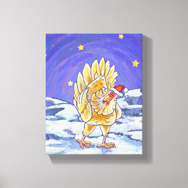Chicken Christmas Canvas Print (Front)