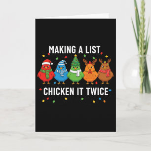 Chicken Christmas, Hen Squad Checking The List Twi Card