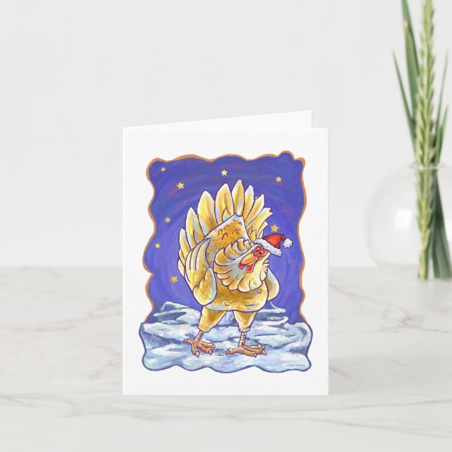 Chicken Christmas Holiday Card (Front)
