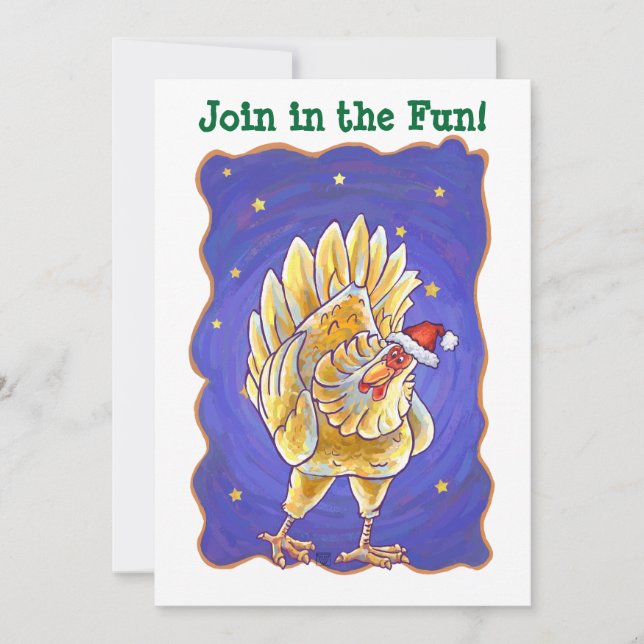 Chicken Christmas Invitation (Front)