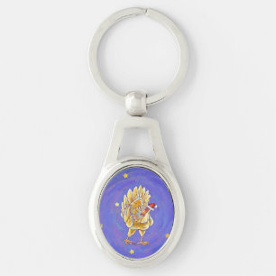 Chicken Christmas Keychain