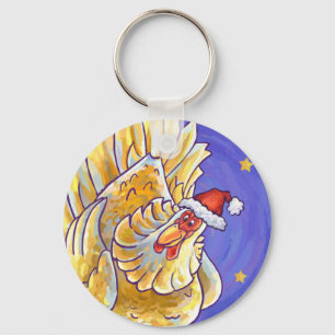 Chicken Christmas Keychain