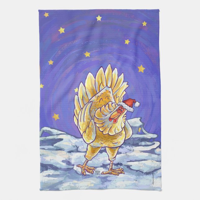 Chicken Christmas Kitchen Towel (Vertical)