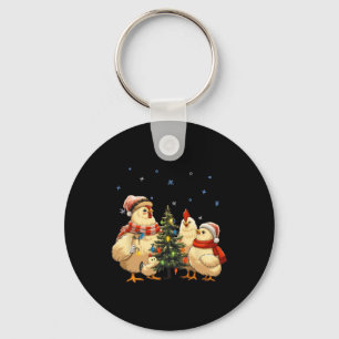 Chicken Christmas Lights Farm Animal Funny Xmas Me Keychain