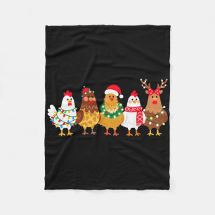 Chicken Christmas Lights Farm-girl Animal Lover Ro Fleece Blanket