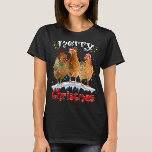 Chicken Christmas Lights Merry Xmas Chicken T-Shirt