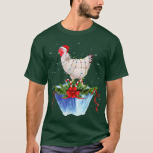 Chicken Christmas Lights Xmas Funny  T-Shirt