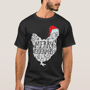 Chicken Christmas Merry Chickmas Santa Claus Hat T-Shirt