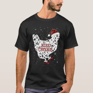 Chicken Christmas Merry Chickmas Santa Claus Hat T-Shirt